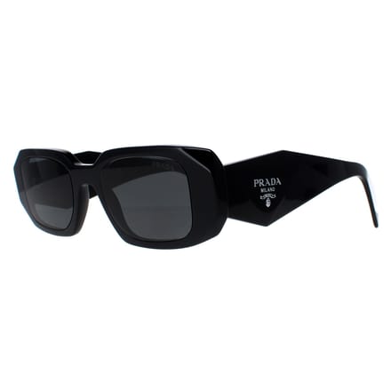 Prada Zijkant Logo Reliëf Onregelmatige Vorm Zonnebril Uniseks Zonnebril Zwart 0PR-17WS-1AB5S0 Basic Packaging-Eyeglass Case+Box,51 gray