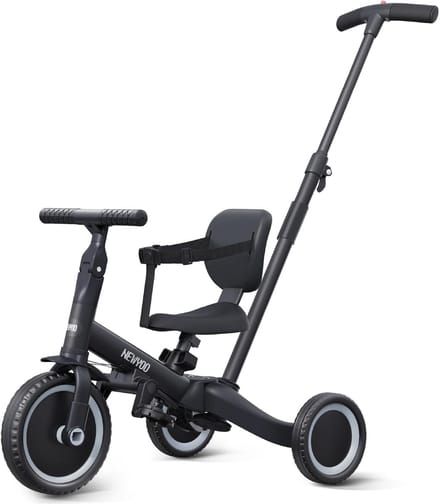 Kinderdriewieler 5-in-1 - Loopfiets Drietraps - Leren Fietsen - Multifunctioneel Aanpasbaar - 62 x 43 x 50 cm - Zwart