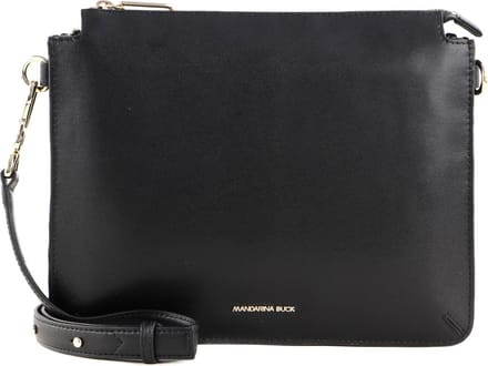 MANDARINA DUCK Leren Schoudertas Luna Crossover Black Zwart