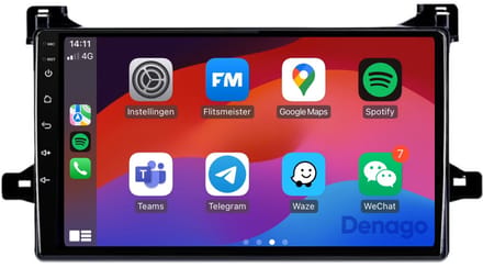 CarPlay autoradio geschikt voor Toyota Prius | 2016 t/m 2018 | Android 16 | Draadloos Apple CarPlay & Android Auto | 2GB + 32GB | QuadCore processor | Denago DNG-A311 | 2025 model | 2016 2017 2018 | Bluetooth & Wifi