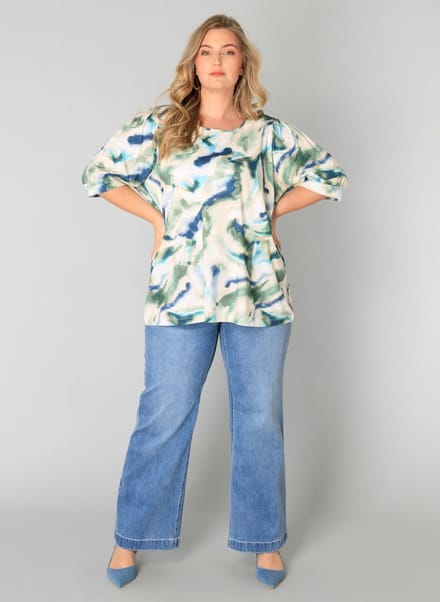 YEST CURVE Hanne Essential Tops - Mint/Multi-Colour - maat X-0(44)