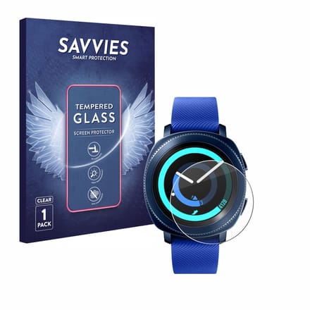 Savvies - Glas Screenprotector voor Samsung Gear Sport - Gehard Beschermglas 9H