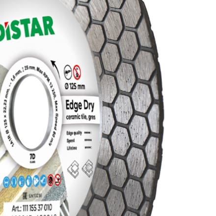 Distar 1A1R Edge Dry Serie - Diamantzaagblad - 115mm - 2-in-1 Functie - Droogsneden