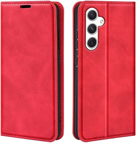 MobyDefend Hoesje - Geschikt voor Samsung Galaxy S24 - Luxe Wallet Bookcase (Magnetische Sluiting) - Rood