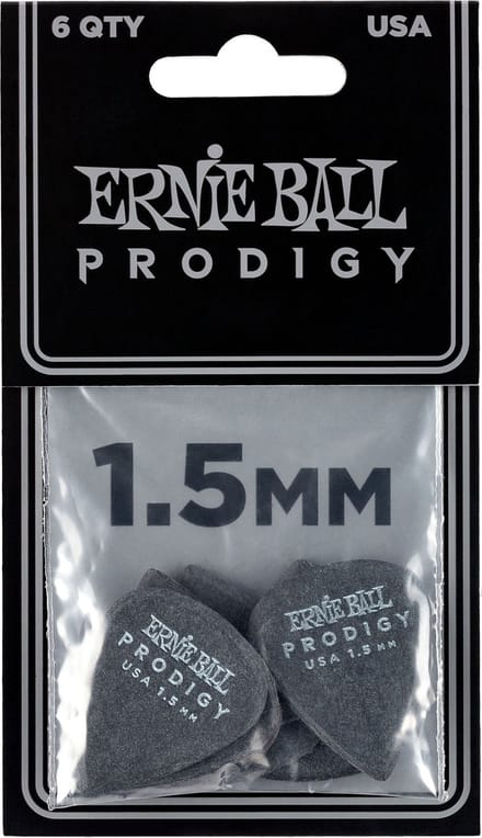 Ernie Ball 9199 Prodigy Standaard Plectrums 1.5mm Zwart 6-Pack