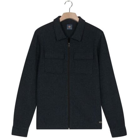Baileys Vest Sweat Polo Zip Collar Two-Tone Fine Texture Pattern Jacquard Navy / male
