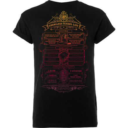 Harry Potter Hogwarts School List Heren T-shirt - Zwart - M