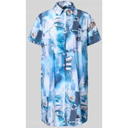 relaxed fit overhemdjurk met all-over fotoprint