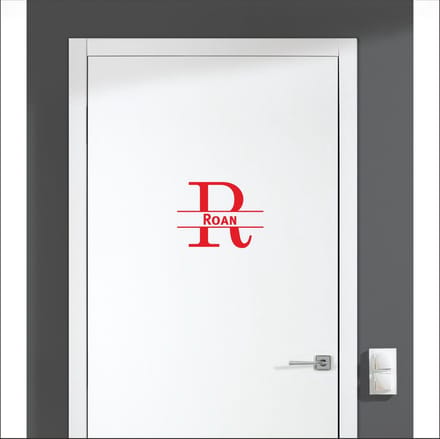 Deursticker Met Naam -  Roan - Rood