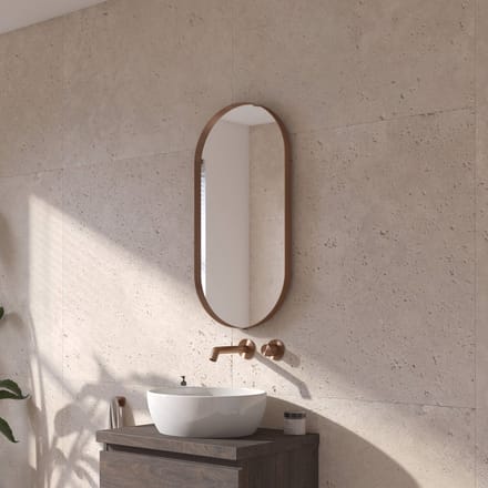Ben Vita ovale spiegel 40x80 cm Geborsteld koper