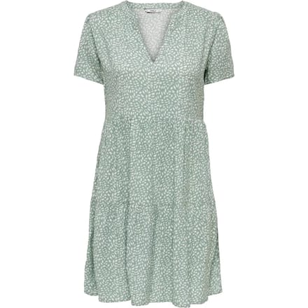 Only Onl Zally Life Short Sleeve Thea Dames Mini-jurk - groen/wit - L