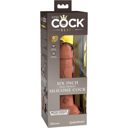 '6 Inch Dual Density Vibrating Silicone Cock', 17,8 cm