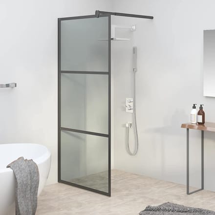 vidaXL - Douche - schermen - Zwart - 90 - x - 195 - cm - Glas - en - Aluminium