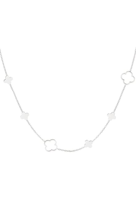 Bijoutheek Collier Klavers open dicht Zilver