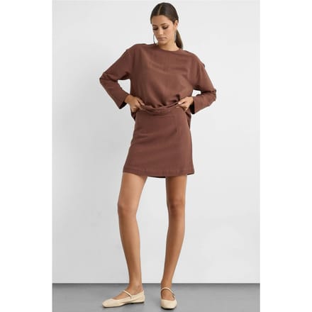 Linnenmix Chocoladebruine Rok