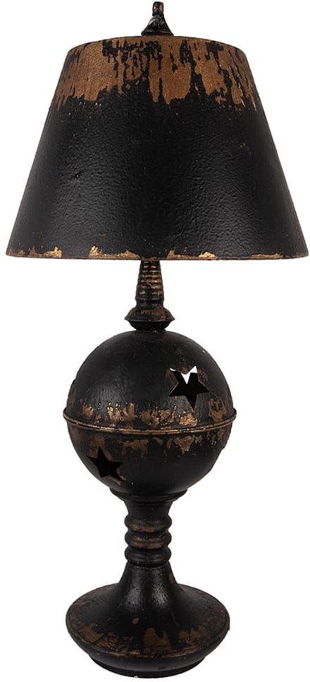 Clayre & Eef Tafellamp Ø 35x78 cm Zwart Metaal