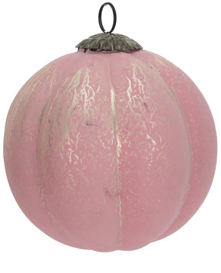 12x Glas bal hangend antiek roze Ø13cm