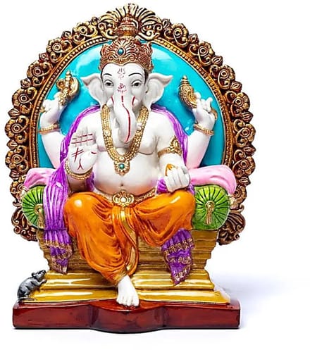 Ganesha op troon - 28 x 23cm