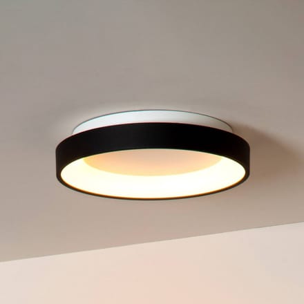 Lucide VIDAL - Plafonnière (Plafondlamp) - Ø 28 cm - LED Dimbaar - 1x20W 2700K - Zwart