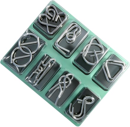 Metalen Puzzels - Hersenkrakers - Mentale Uitdaging - Duurzaam Ontwerp - 14 x 18 cm - Metaal
