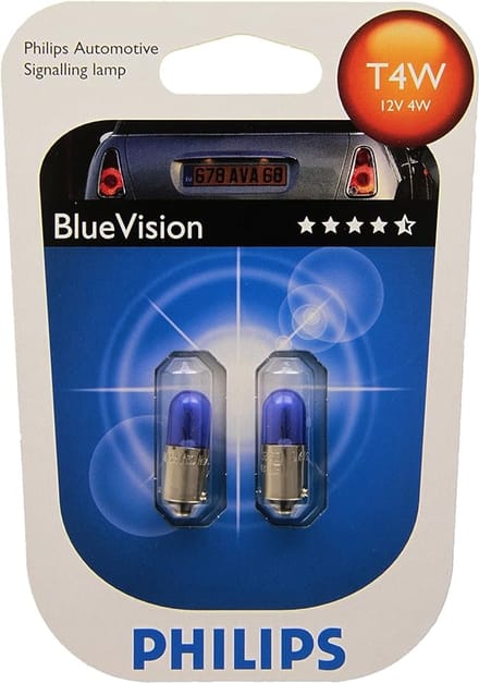 Philips BlueVision T4W 12V 4W – Set van 2 – Stijlvolle blauwe autolampen