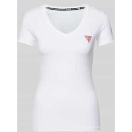 Dames-T-shirt met v-hals Guess Mini Triangle