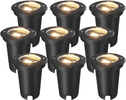 Ledvion Set van 9 LED Grondspot Buiten IP67 10W 230V GU10 dimbaar rond