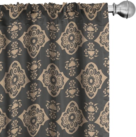 ABAKUHAUS Gordijnen – 2x75x225 cm – Microvezel – Donker Sepia Tan