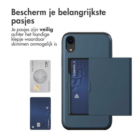 imoshion Hoesje met Pasjeshouder - Geschikt voor Apple iPhone XR - Donkerblauw