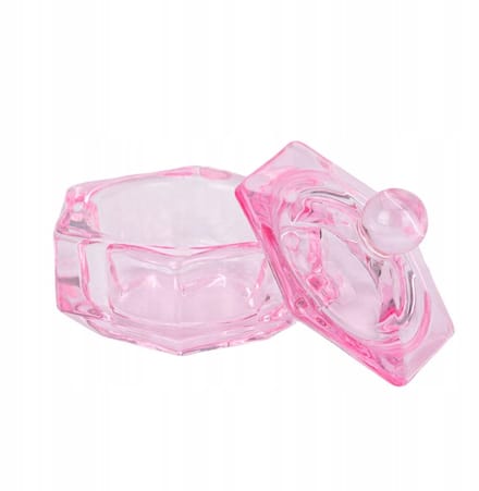 Glazen cupje voor nagellak vloeistof - roze