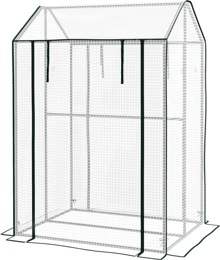Killogood Kas broeikas koude bak - weerbestendig - oprolbare deur - 100 cm x 80 cm x 150 cm - wit + groen