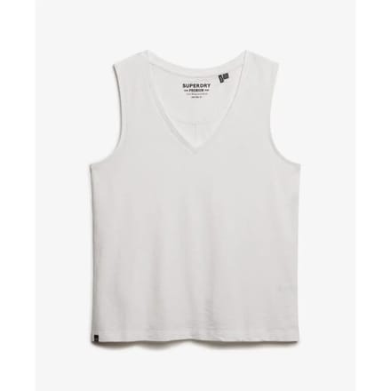 Superdry Studios Vee Mouwloze V-hals T-shirt Wit S Vrouw