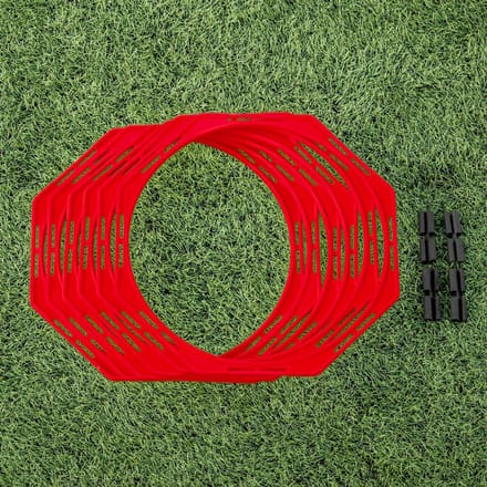 Agility Ringen Set - Trainingsringen Sport - Sneller Bewegen - Plat Niet-Cilinder Ontwerp - Diameter 42cm - Rood