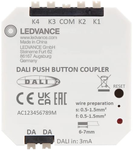 Ledvance Lichtregelsysteemcomponent | pushbutton coupler dali-2 coupler dali-2