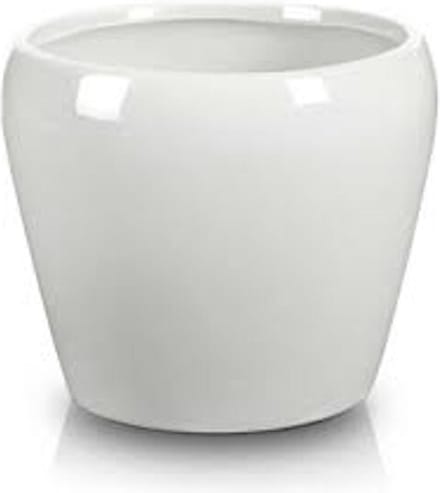 Polnix Serie - Keramische Bloempot - Wit - 14x13cm - Ovaal