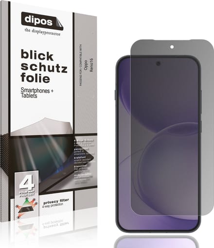 dipos – Matte Privacy Screenprotector geschikt voor Oppo Reno16 | Anti-Spy Beschermfolie