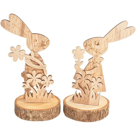 VBS Houten bouwpakket op boomschorsschijf "Bunny Bugs en Bea"
