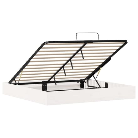 vidaXL - Ottoman - bedframe - met - opbergruimte - Wit - 180 - x - 200 - cm