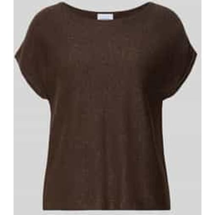 Gebreid shirt van viscosemix met ronde hals