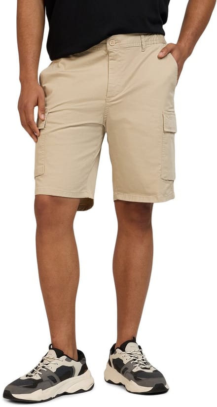 WOTEGA Heren Cargoshorts Atlas – Regular Fit – Katoen Stretch – Beige – Elastische taille