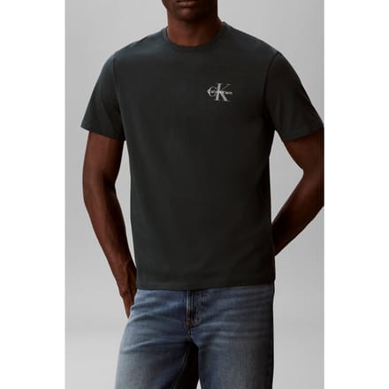Calvin Klein Ss 30s Classic Micro Tee Bright White/dark Teal Taglia: M | Magliette basic Outlet | Uomo | Ciano