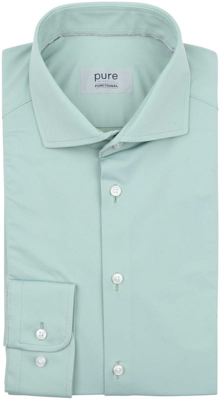 Pure Shirt Lichtgroen - Maat 41 - Heren - Overhemden Casual