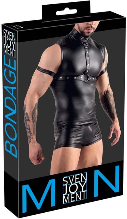 Bondage Wetlook Top met Torso Harnas