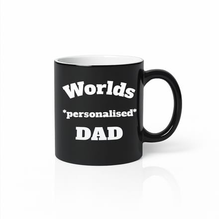 World’s Best Personalised Dad Black Magic Mug – Gepersonaliseerd Vadercadeau Koffiemok 330 ml