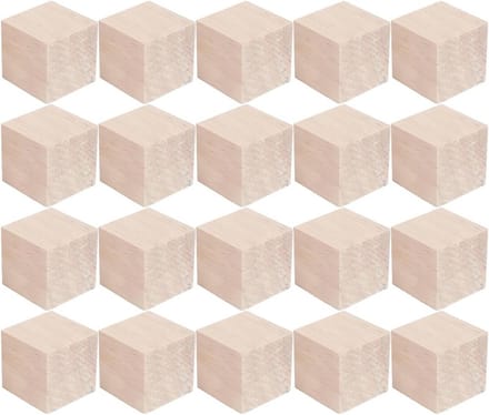 Blanco Houten Dobbelstenen 5 cm voor Creatieve Projecten - 20 Stuks
