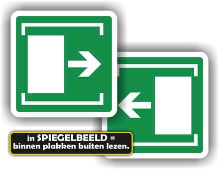 Jerma - Stickers - Schuifdeur - set van 2 – Raamsticker - Spiegelbeeld - 10x10 cm