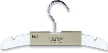TWF Kledinghanger - 3 Stuks - Hout Wit