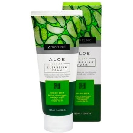 Schuim om te wassen met aloë-extract 3w-clinic Aloe Clear Cleansing Foam 180 ml