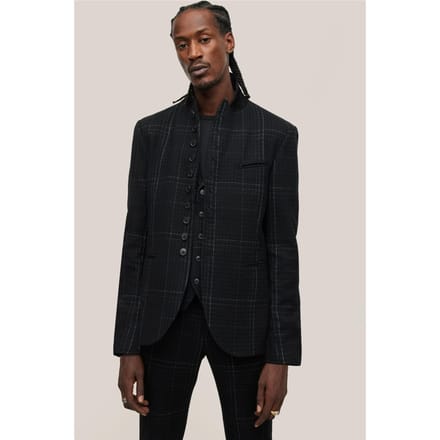 John Varvatos Slim Fit Convertible Peak Black Größe: 46 | Blazer Outlet | Herren | Schwarz