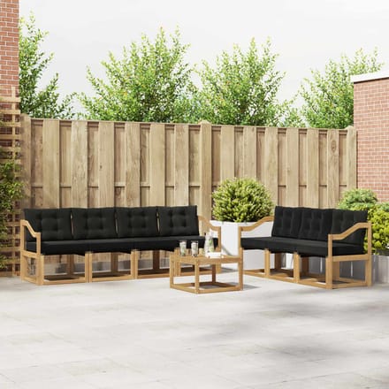 vidaXL - Buiten - bank - set - 8 - st - Wit - en - zwart